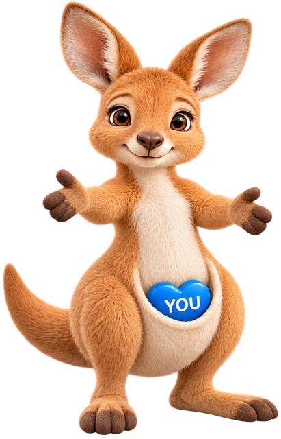 Roo hug pose