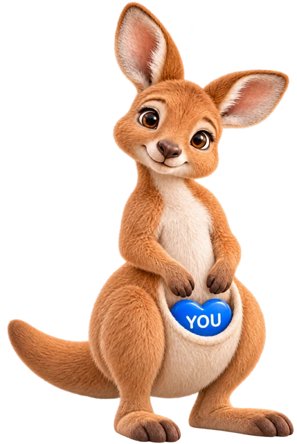 Roo listening pose