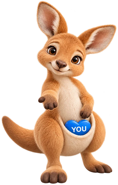 Roo playful pose