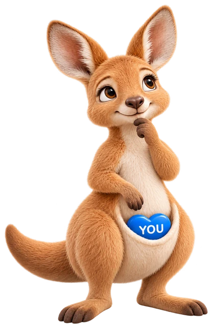 Roo thinking pose